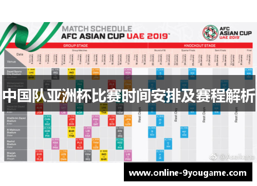 中国队亚洲杯比赛时间安排及赛程解析 中国队亚洲杯比赛时间安排及赛程解析